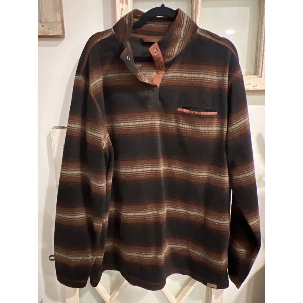 Dakota Grizzly size XXL striped fleece mens pullover top